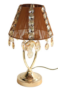 Настольная лампа классическая SVLIGHT с хрусталем 51280 золото+коричневый+янтарь